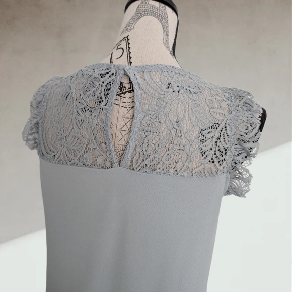 VERA MODA coral blue lace tank top - Picture 6 of 9